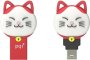 Connect 303 Lucky Cat 64GB USB 3.0/MICRO USB Dual Flash Drive - Red