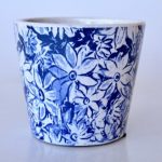 Blue & White Daisy Design Planter – 14X16CM