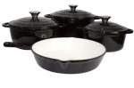 Smte Dutch Cast Iron Ceramic 7 Pot Black With Keychain