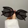 Retro Semi Rimless Sunglasses For Women Jelly Color Fashion Gradient Sun Shades For Vacation Beach Party