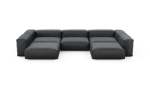 U-shape Sofa - Velvet - Dark Grey - 377CM X 241CM