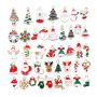 50 Pieces Christmas Charm Assorted Gold Plated Enamel Pendant