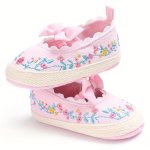 Trendy Cute Bowknot Mary Jane Shoes For Baby Girls Comfortable Lightweight Non Slip Walking Shoes For Indoor Outdoor Party Sprin