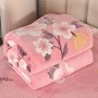 Ultra-soft Coral Fleece Throw Blanket - Versatile For All Seasons Perfect For Bed Sofa Office Camping & Travel - Machine Washable Floral Design