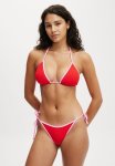 Cotton On Slider Triangle Bikini Top-scarlet Rib Pink