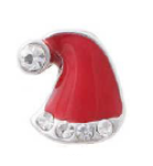 FLC76 - Christmas Hat With Stones Floating Charm