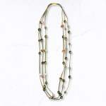 Shiny Bead String Necklace - Olive Free