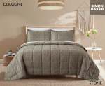 Simon Baker Chenille Jacquard Comforter Cologne - Stone Various Sizes - King - 270CM X 270CM + 2 Pillowcases 50CM X 70CM + 5CM