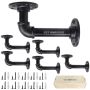 Industrial Pipe Iron Wall Mount Floating Shelf Bracket 6 Pack