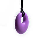 Sensory Chew Necklace Circle Pendant - Purple
