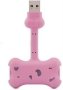 Bone Collection Doggy Link Portable 2-PORT USB Hub-usb 2.0 Compliant And USB 1.1 Compatible-no External Power Required-flexible 'n' Bendable Design-pink