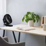 Portable And Rechargeable Clip On Table Fan Black White - White