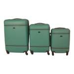 Smte- Quad Wheel Quality Travel Ware -3 Piece Luggage SET-NX0 Green With Keychain