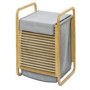 Wenko Bamboo Slatted Laundry Bin With Laundry Bag 43L