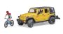 Bruder Jeep Wrangler Rubicon Unlimited With Mountain Bike & Cyclist