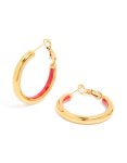 Waterproof Gold Plated Stainless Steel July Red Cubic Zirconia Birthstone Necklace & Earrings Set