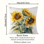 1PC Sunflower Print Cushion Cover Without Filler Country Home Decor Retro Pillow Case Square Pillowcase Cushion Cover For Indoor