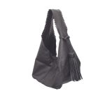 Lulu Black Leather Shoulder Bag - Black Leather