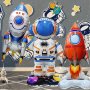 3PCS Party Decoration Balloons In The Shape Of Cartoon Rocket Astronauts For Mother's Day Decorations Wedding Decorations Birthday Decorations Anniversary Decorations Graduation Decoration