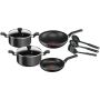 Tefal Super Cook Non-stick With Thermo-spot 9 Pieces Cooking Set - Black