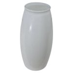 Tall Cylindrical Glass Vase White 26CM