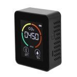 Temperature Humidity Display CO2 Meter Carbon Dioxide Air Quality Detector Semiconductor Black