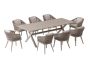 9-PIECE Rustproof Alnum Patio Dining Set 8 Modern Rope Chairs Cushions