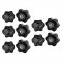 Plum-blossom Hand Tightening Rubber-head Nuts Black Thumb M8