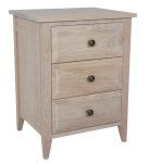 Hampton Oak Bedside Table 3 Drawer