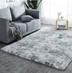 Smte New Large Premium Heavy Duty Fluffy Carpet rug & Complementary Smte Tieback Silver Mix With Keychain