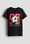 Print-motif T-Shirt - Black & Football