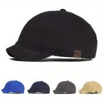 Cool Hippie Retro Short Brim Baseball Cap Solid Color Fresh Trucker Hat Snapback Hat For Casual Leisure Outdoor Sports
