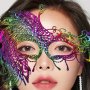 1PC Colorful Masquerade Mask Women Eye Mask Lace Mask For Halloween Masquerade Carnival Party Performance Props