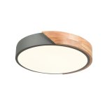 Elenore LED Metal And Wood Ceiling Light Grey - Large