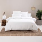 Linen House Providence White Waffle Duvet Cover Set 230cm x 220cm