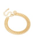 Goldair Gold Plated Double Flat Curb Chain Bracelet
