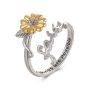 DESTINY 925 Sterling Silver Sunflower Faith Ring With Swarovski Crystals