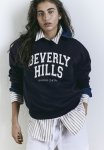 Crew-neck Sweatshirt - Navy Blue Beverly Hills
