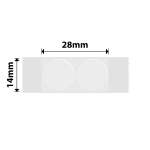 NB386 - - B18 N1 - 14X28MM - 195 Transparent Round Labels