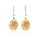 Oval Disc With Crystal Detail - Solid 9KT Yellow Gold