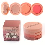 3 In 1 Highlighter Palette & Blush Blendable Face Contouring Kit Matte Bronzer Blush Powder And Shimmer Illuminator Highlighters