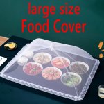 Set Of 1 Foldable Stainless Steel Food Cover Tent With Lace Edging Large Insect-proof Protective Dust Cover For Outdoor Parties 
