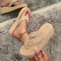 Women's Wedge Flip Flops Lightweight Summer Beach Slide Shoes Casual Outdoor Holiday Vacation Slides