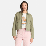 Strafford Bomber Washed Canvas Jacket For Women - XL Green