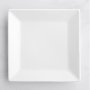 Porcelain Platter Square 10" White Curved Design