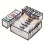 3 Pieces Set Of Thickened 6/7/11 Grids Dormitory Closet Organizer For Socks Home Separated Underwear Storage Box Bra Organizer Foldable Drawer Storage Bag - Material: Fabric