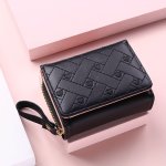 1PC Men's Fashion Embroidered Love Coin Purse Trifold Card Holder Multi Card Slots Wallet