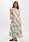 Cotton On Plus Haven V-neck Maxi Dress - Snake Print