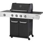 Outback Black Jupiter 4 Burner Gas Charcoal Hybrid Braai - OUT370793