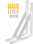 White Steel Shelf Brackets - Strong & Reliable Support Set Of 2